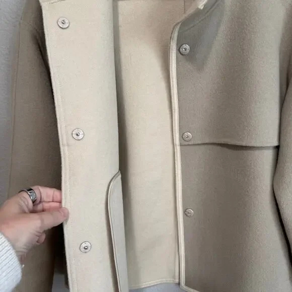 Lafayette 148 New York Wool & Cashmere Double-Faced Jacket Neutral Beige